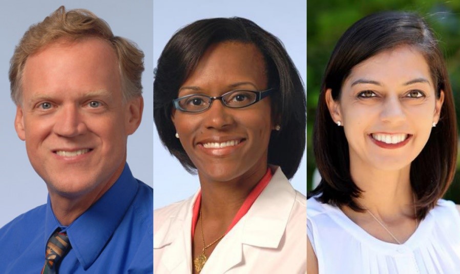 Pictured from left, Dr. Stephen Downs, Dr. Brownsyne Tucker Edmonds, and Dr. Tracey Wilkinson.